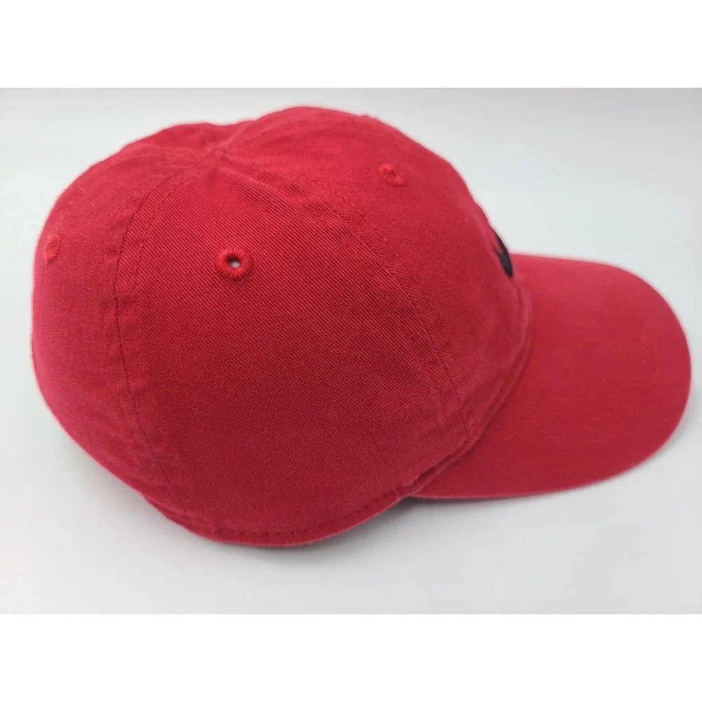 Child Nike Adjustable Hat Cap Swoosh Baseball Outdoors Boy‎ Girl Red Black Logo